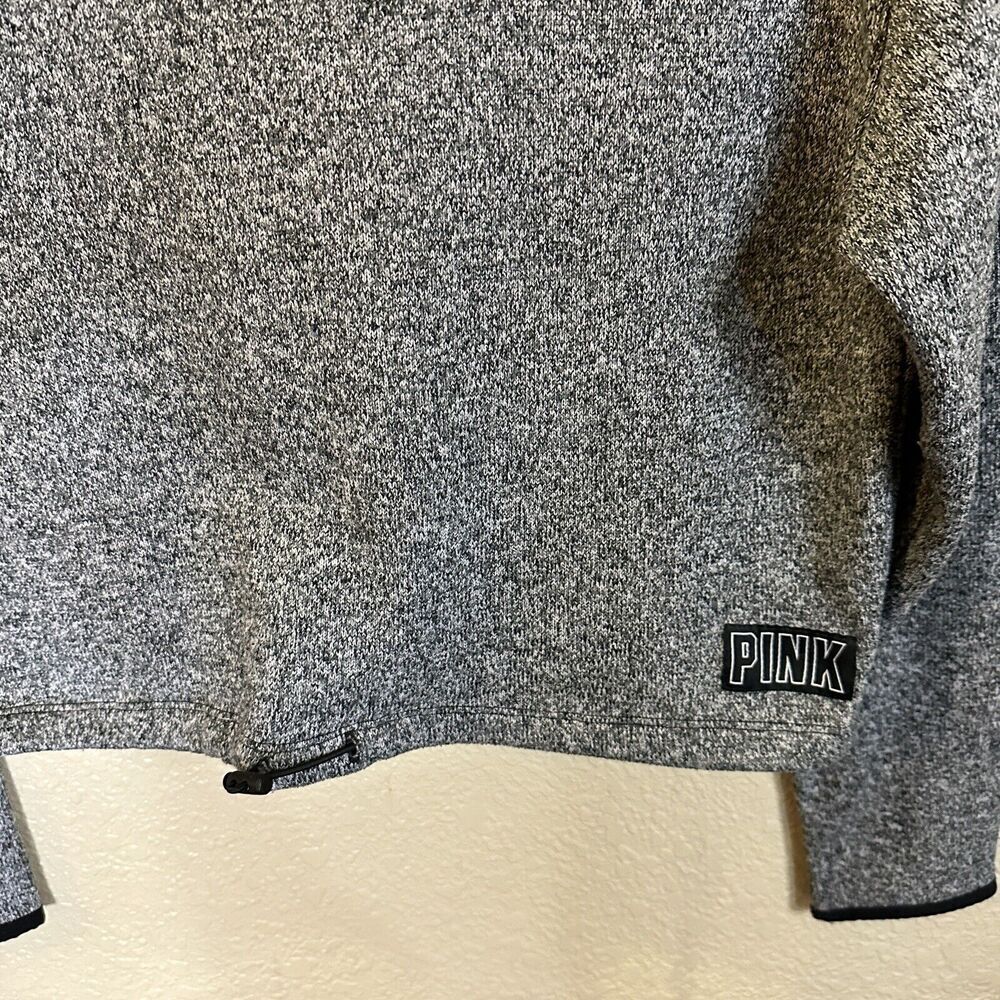Victorias‎ Secret PINK Cropped Hoodie Bungee Sweatshirt Womens Small Gray Casual - Picture 4 of 4